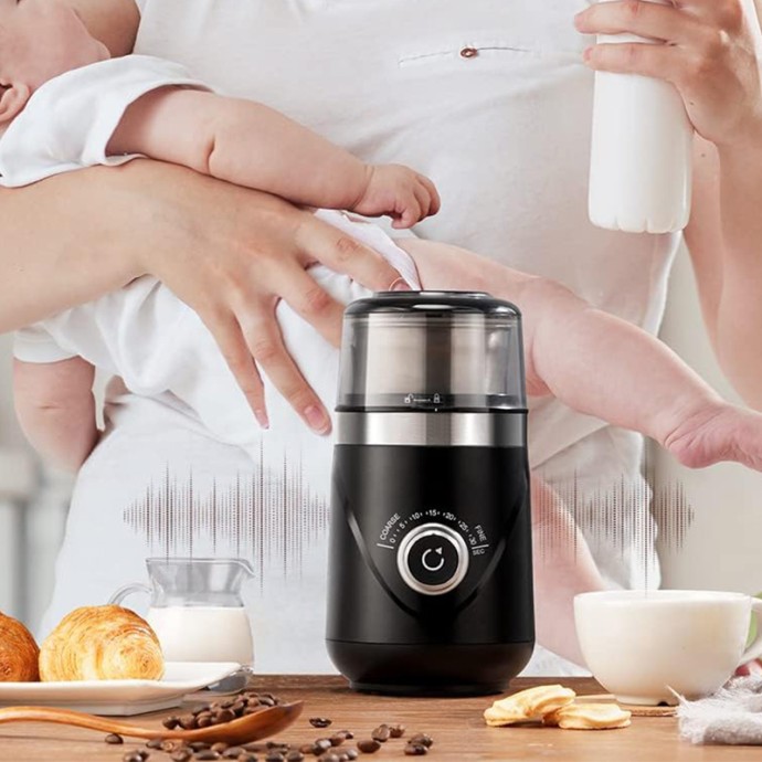 Ultra-quiet multi-function coffee and spice grinder