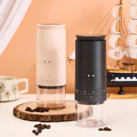 Off-white portable electric coffee grinder