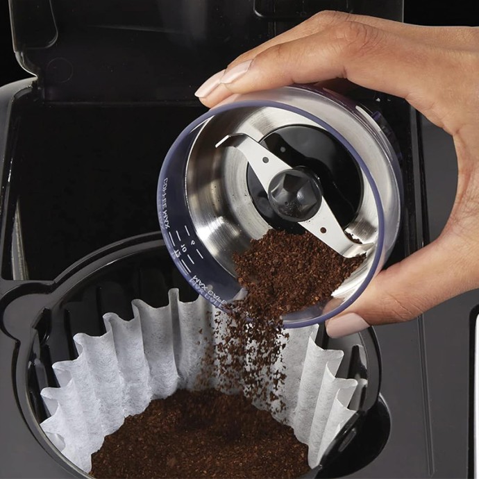 Black silent electric coffee grinder