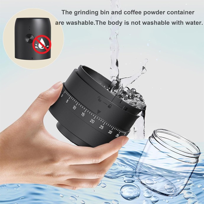 Portable battery-powered coffee grinder