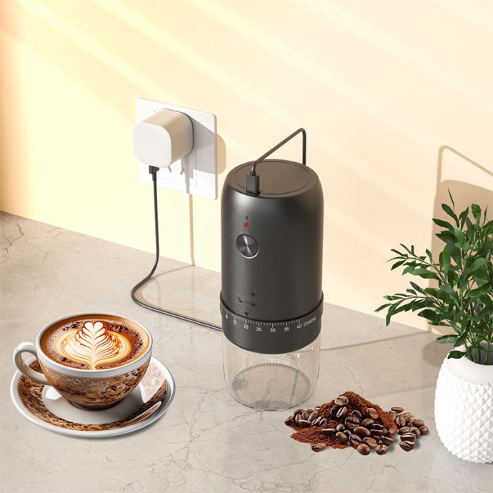 USB Rechargeable Flat Wheel Adjustable Coffee Grinder