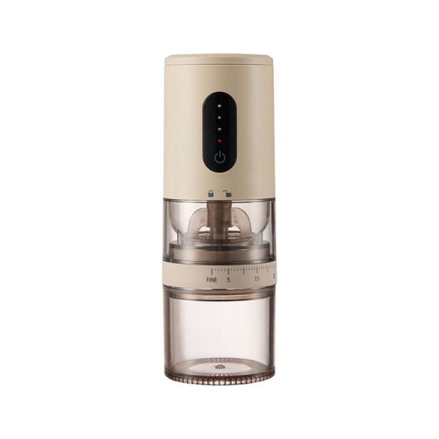Touch-controlled portable conical coffee grinder