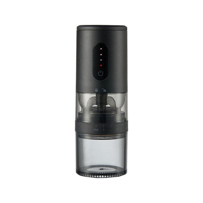 Touch-controlled portable conical coffee grinder