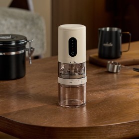 Touch-controlled portable conical coffee grinder