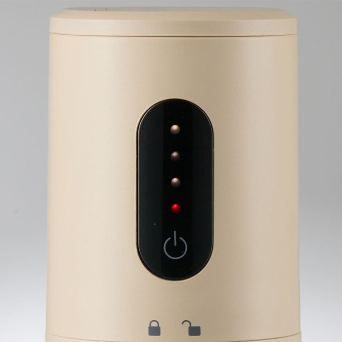 Touch-controlled portable conical coffee grinder
