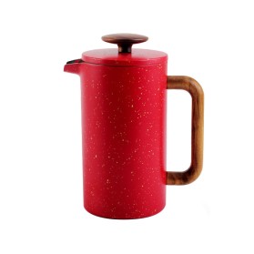 Red double-walled French press coffee maker