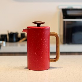 Red double-walled French press coffee maker