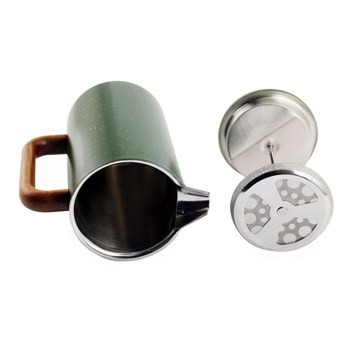 Green Stainless Steel French Press Coffee Maker