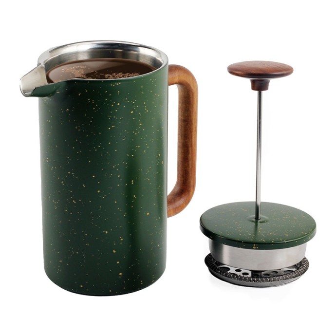 Green Stainless Steel French Press Coffee Maker