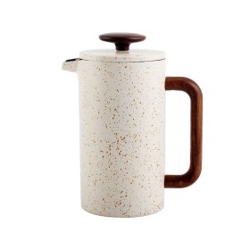 Large white French press coffee and tea maker