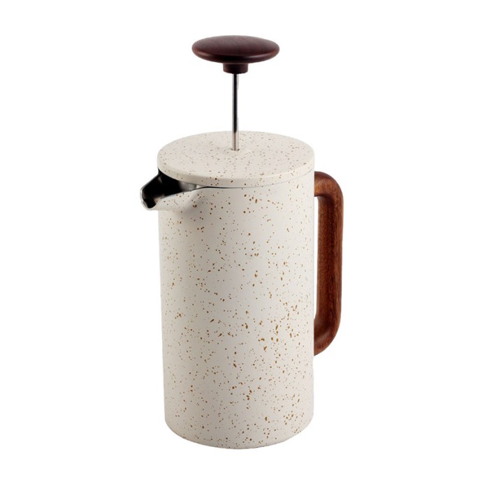 Large white French press coffee and tea maker