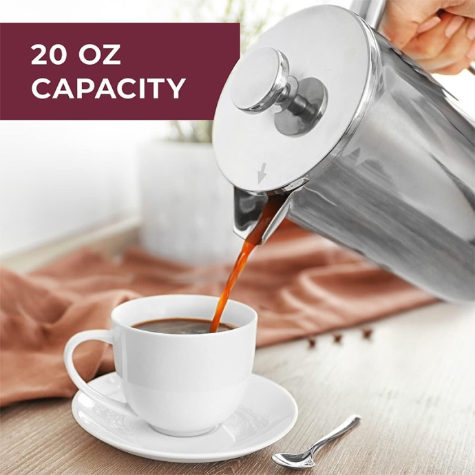 Double-wall insulated French press coffee maker