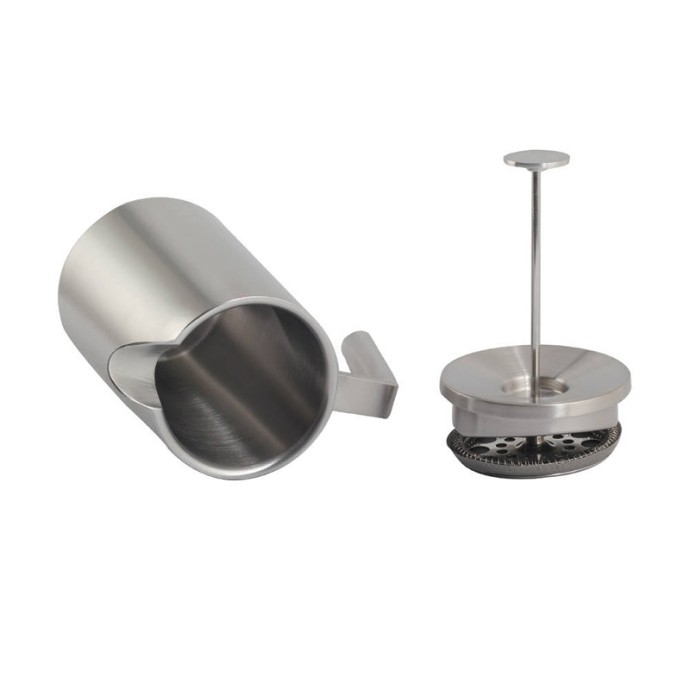 Silver Portable French Press Coffee Maker