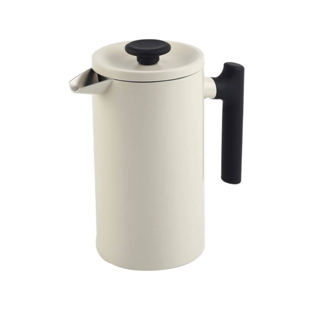White Double-Wall Insulated French Press Coffee Maker