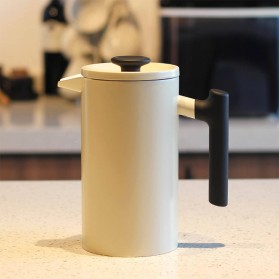 White Double-Wall Insulated French Press Coffee Maker