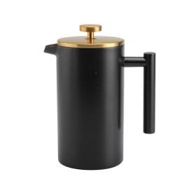 Black double-wall heat-resistant press coffee machine