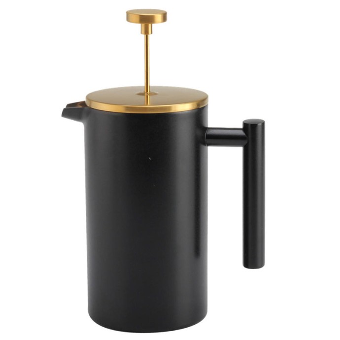 Black double-wall heat-resistant press coffee machine