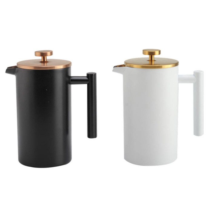 Black double-wall heat-resistant press coffee machine