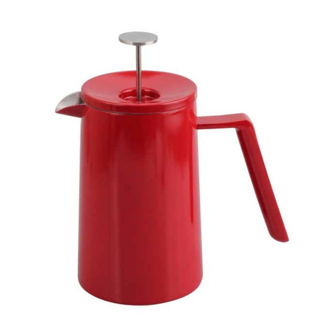 Red heat-resistant stainless steel press coffee machine