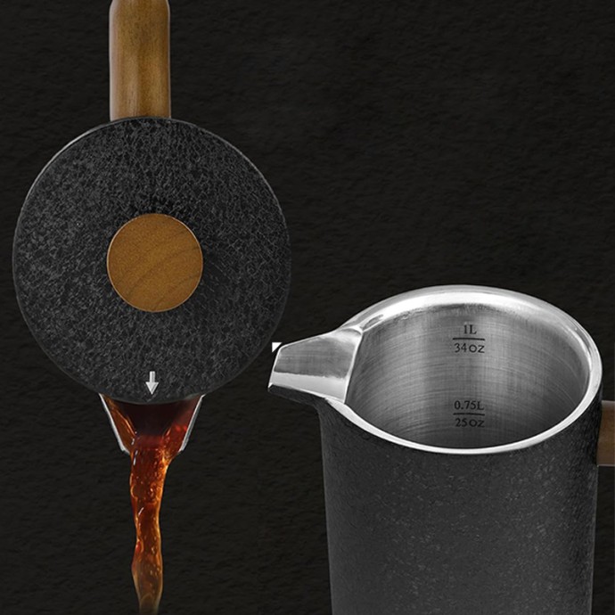 Solid wood handle heat-insulated filter coffee maker