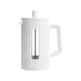 Large white French press coffee maker