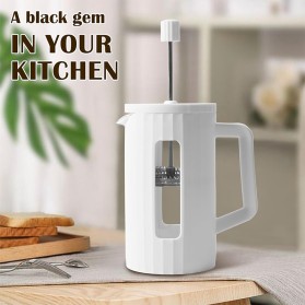 Large white French press coffee maker