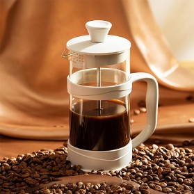 White Mini French Press Coffee Teapot