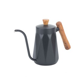 Black portable gooseneck pour-over coffee kettle