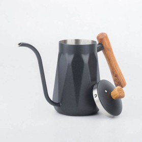 Black portable gooseneck pour-over coffee kettle