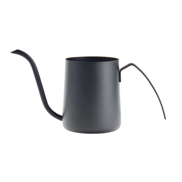 Compact household coffee pot with a long spout