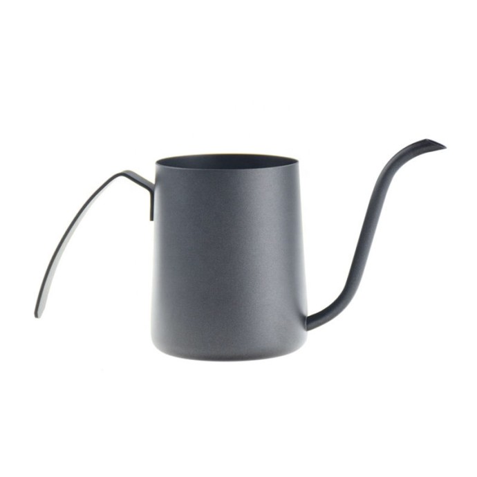Compact household coffee pot with a long spout