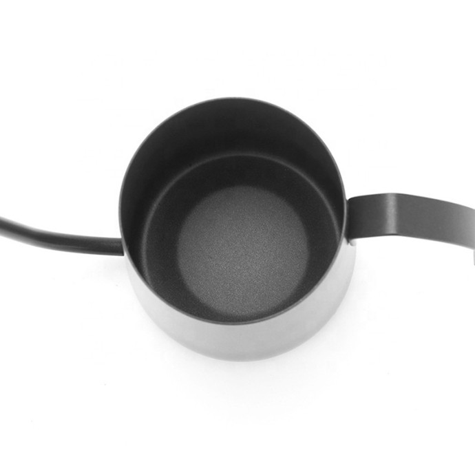 Compact household coffee pot with a long spout