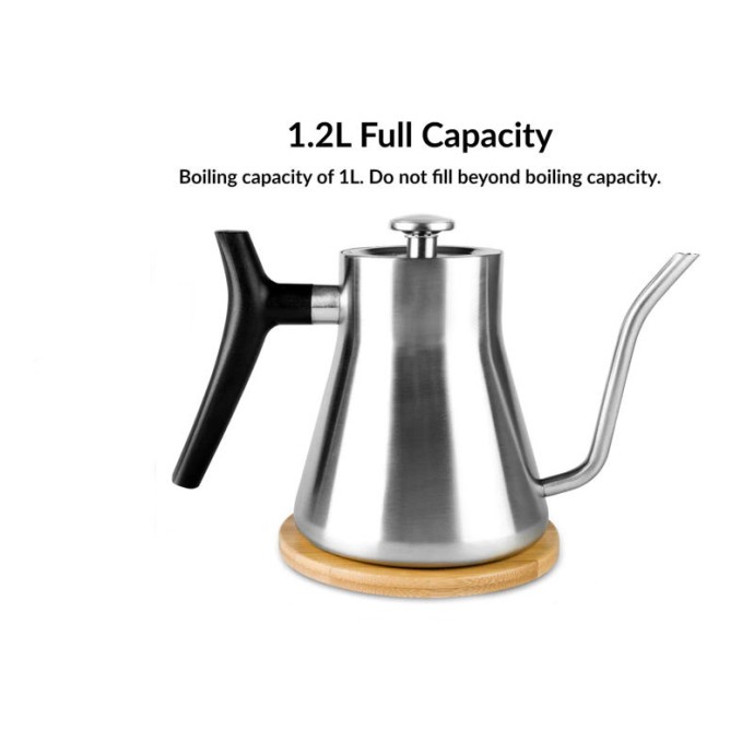 304 stainless steel gooseneck coffee pot with thermometer