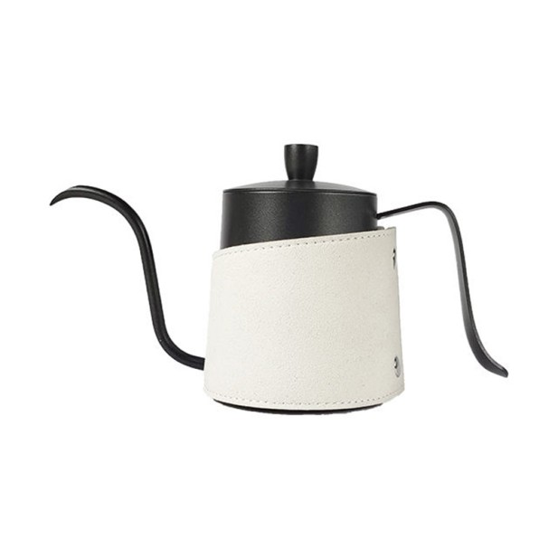 Coffee maker with leather sheath