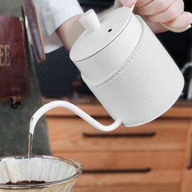 Coffee maker with leather sheath