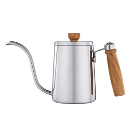 Silver stainless steel gooseneck hand pour over coffee maker