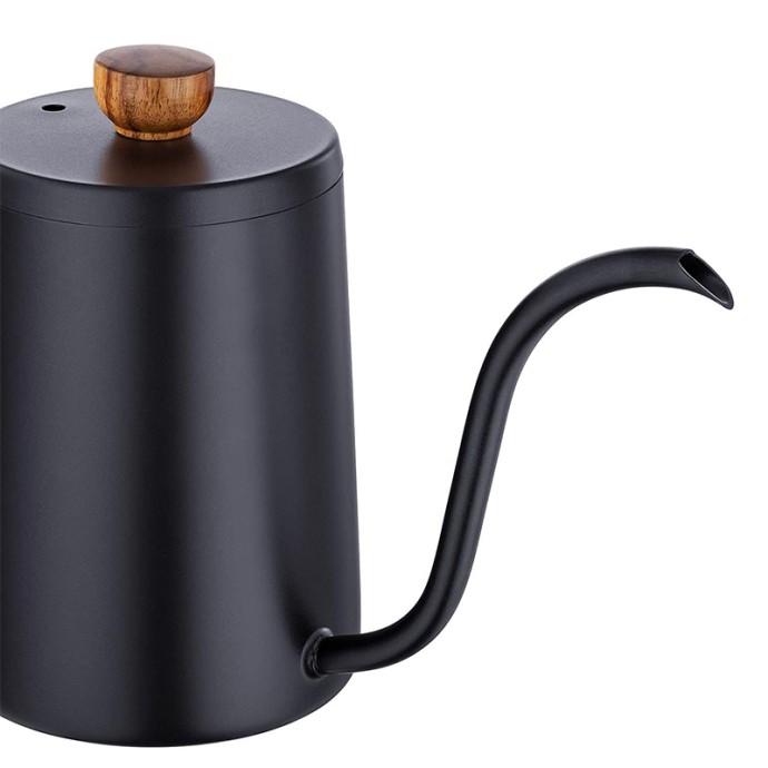 Silver stainless steel gooseneck hand pour over coffee maker