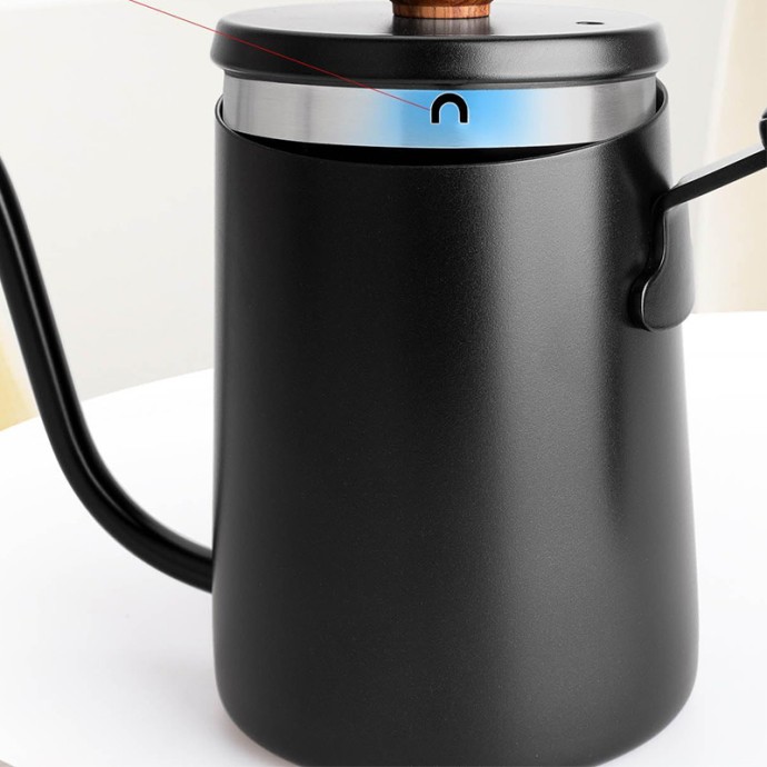 Silver stainless steel gooseneck hand pour over coffee maker
