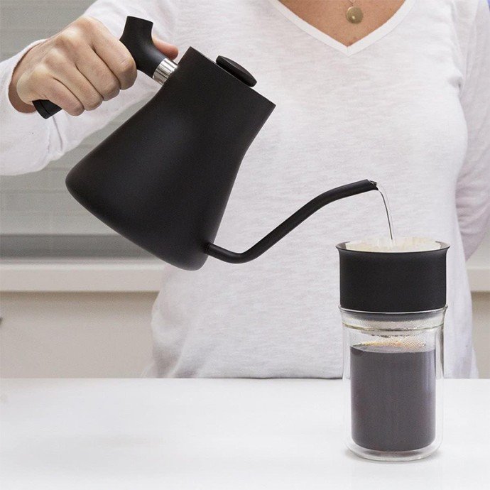 Matte Black Stainless Steel Goose Coffee Pot