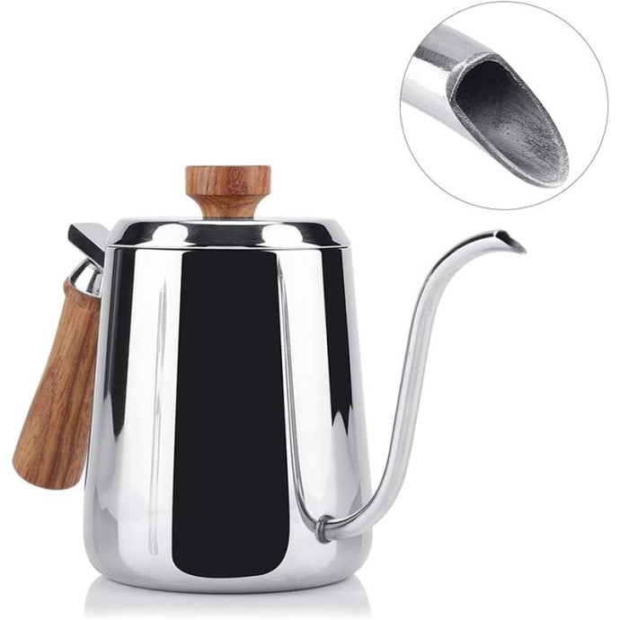 Modern gooseneck stainless steel teapot