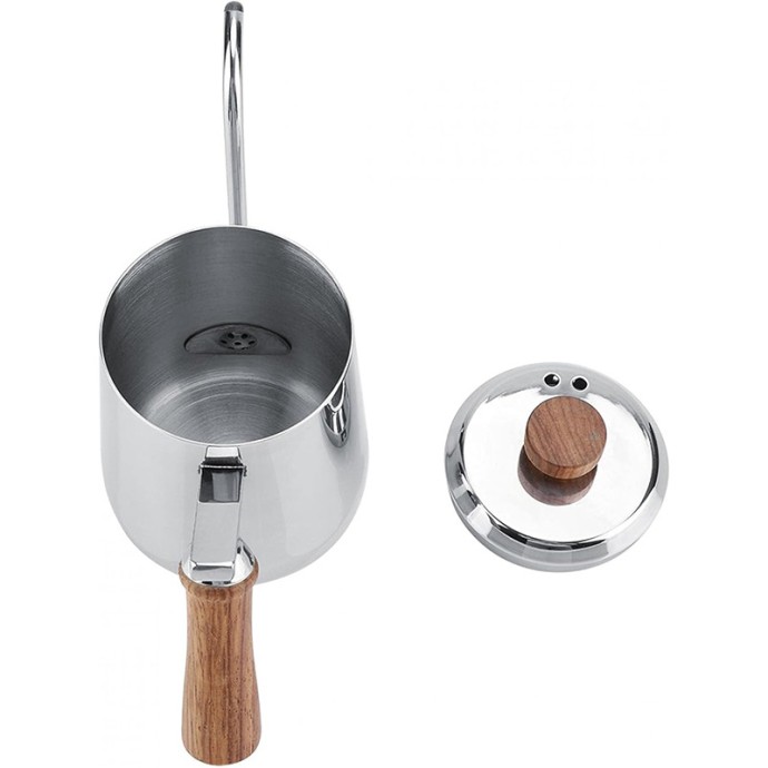 Modern gooseneck stainless steel teapot