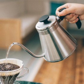 Silver hand-pour gooseneck drip coffee maker