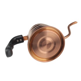 Stainless steel coffee pot with copper handle