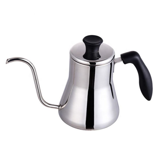 Mirror polished gooseneck hand pour over coffee pot