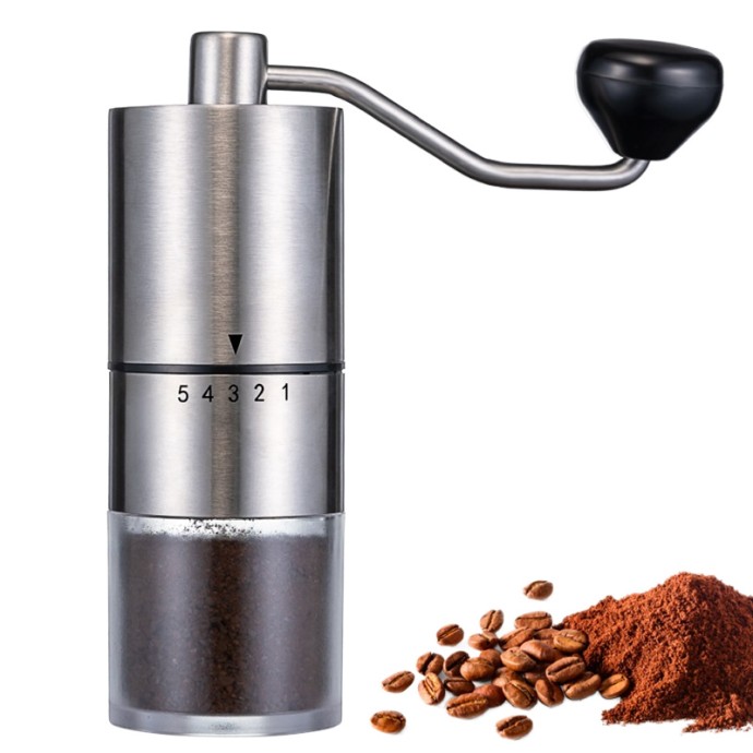 Stainless steel manual coffee grinder
