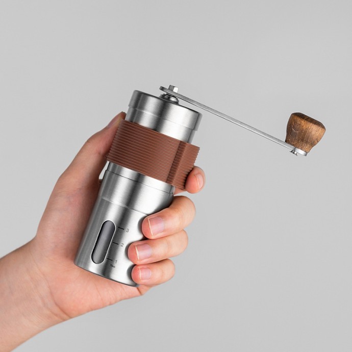 Simple hand-crank coffee grinder