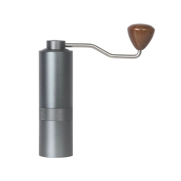 Gray-blue precision manual coffee grinder