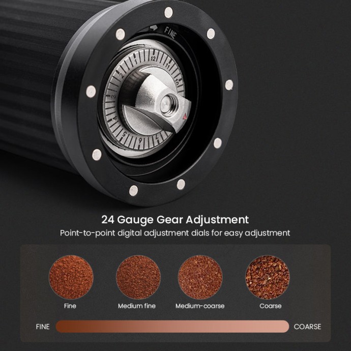 Manual coffee grinder with foldable handle