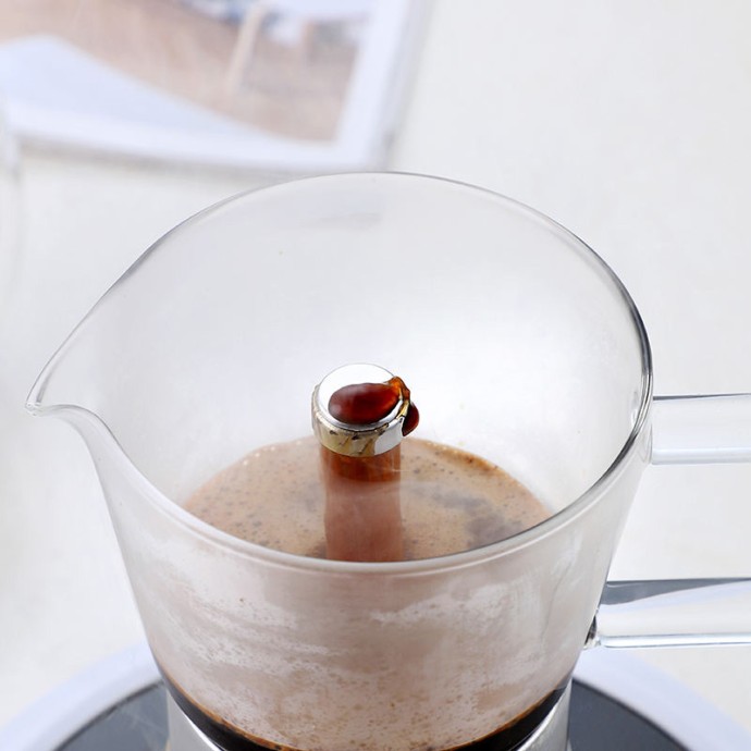 Professional borosilicate glass Italian moka pot