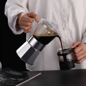 High quality thick glass 6 cup moka pot